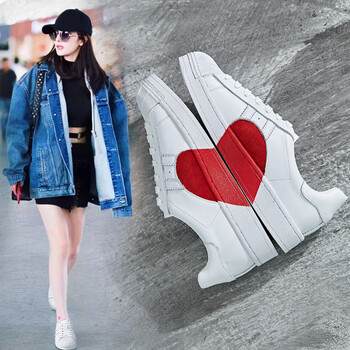 2018新款明星同款情侣鞋爱心贝壳板鞋小白鞋