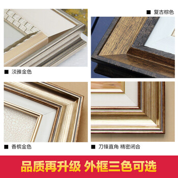 
                                        旦晨 客厅装饰画抽象挂画壁画三联有框画简约现代餐厅沙发背景画Q3057 外框-淡雅金色 40*55cm                