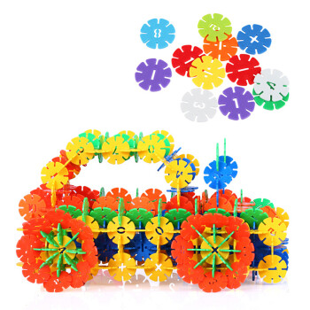 3d拼图 立体拼图 拼插玩具 汽车建筑模型拼装玩具 数字雪花积木男孩