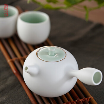 堂悦坊 握奇茶具普通套装礼盒 一壶两杯套装特价 青玉色一壶两杯普通装
