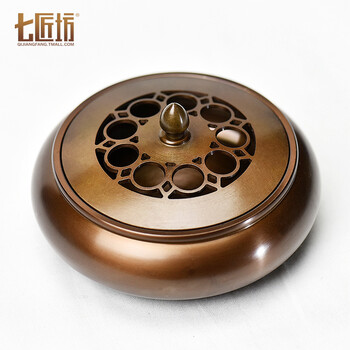 七匠坊 铜炉 高档创意全铜铸造香炉香具 花纹二【图片 价格 品牌 报价】-京东