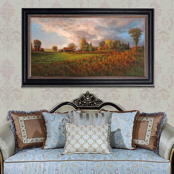 卓益 巨人山欧式客厅装饰画沙发背景墙挂画现代简约玄关过道走廊美式