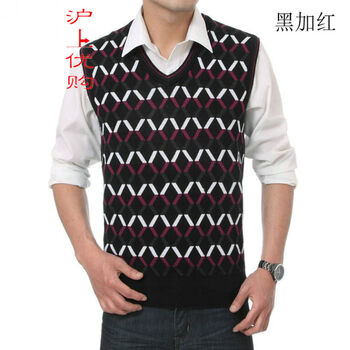 沪丄优购 秋冬新款爸爸装男士<em>羊毛</em>衫<em>马甲男款</em>