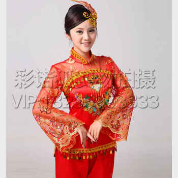 广场舞套装腰鼓舞秧歌服 舞蹈服装演出服套装