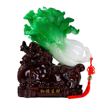 小雏菊 貔貅金蟾玉白菜招财摆件 2A 适合店铺