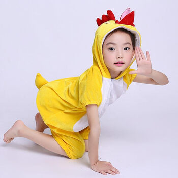 儿童动物演出服小黄鸭子小黄鸡表演服装幼儿园表演六一节日 dx小黄鸡