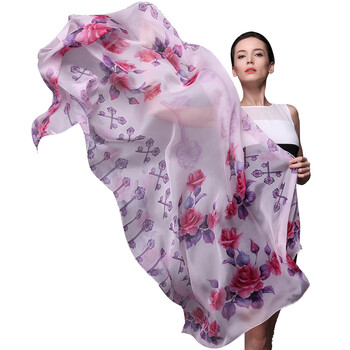 天荷丝绸2015秋冬高档新款百搭时尚加长围巾