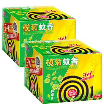 榄菊无烟温和配方大盘蚊香驱蚊香 野菊花型3 1特惠装435g*2盒
