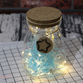 diy梯形星星瓶玻璃瓶灯大号夜光瓶许愿瓶520幸运折纸星星木塞刻字居家