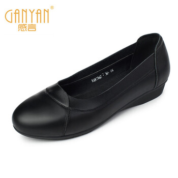 感言-2016春夏季新款单鞋女平底圆头皮鞋浅口