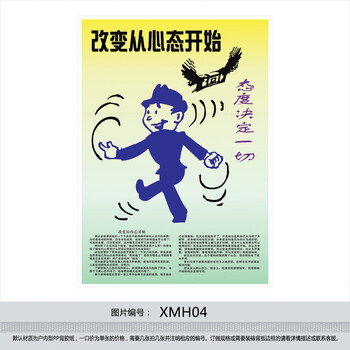 《企业文化宣传画 公司挂图 改变从心态开始 管
