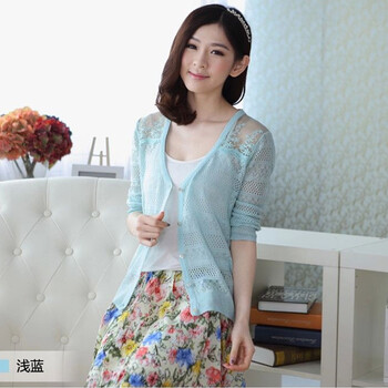 歌迪奴 2014<em>春夏女</em>百搭<em>短款开衫</em>防晒薄款蕾丝