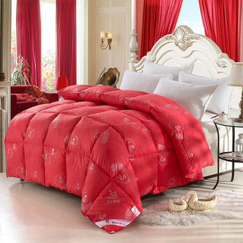 富贵家族 纤丝鹅绒被 砖红 200*230cm冬被6斤