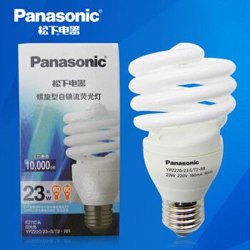 松下（Panasonic）螺旋型节能灯23W E27灯头 冷光/日光色 10支装