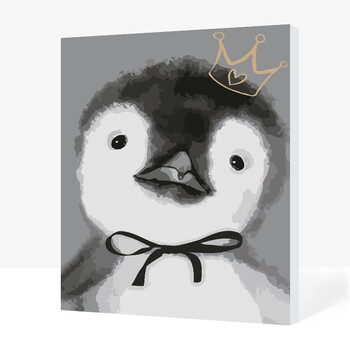 diy数字油画 儿童卡通动漫萌宠动物油彩填色装饰画小动物 猪兔马 企鹅