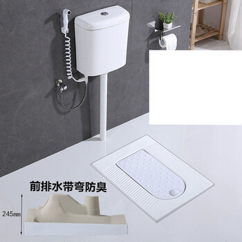 带洗手盆冲水箱 带盖子蹲便器防臭 小户型厕所蹲坑大便器盖板新款 b款