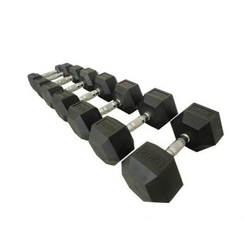 潮流健身训练男士六角包胶电镀哑铃时髦20公