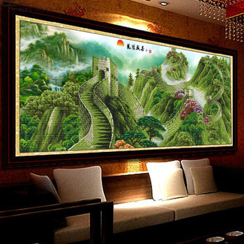 
                                        爱度ks钻石画5D钻石绣龙腾盛世魔方圆钻江山如画山水风景客厅大画粘钻贴钻十字绣 大版尺寸约223*82cm 5d免烫魔方钻石画                