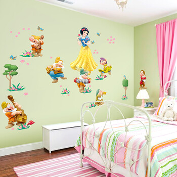 蓝瑞卡通可移除墙贴纸 女孩儿童房墙纸贴画幼儿园卧室装饰 白雪公主 白雪公主 超大