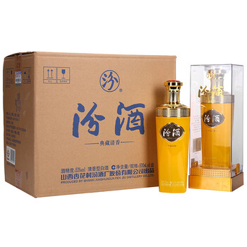 汾酒 典藏 清香型白酒 黄瓶 53度 500nl*6 整箱装