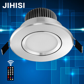 
                                        吉海仕（JIHISI） 智能led射灯3w 猫眼灯 智能灯 客厅彩灯筒灯LED开孔9公分 银色外壳 开孔9厘米--6W全彩智能调光调色-带遥控                