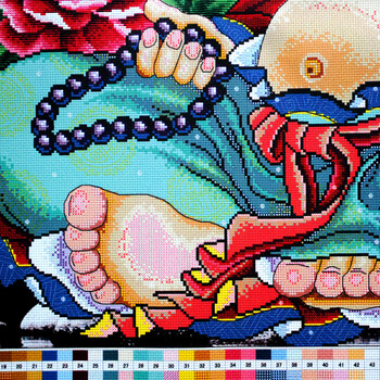 A KS十字绣笑口常开2米弥勒佛大肚佛3d十字绣佛像大幅画新款客厅牡丹花系列精准印花 V8040弥勒佛8V精准印花 长1.83米宽0.75米
