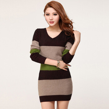 淑女谷2014春装新款女装<em>羊绒衫</em>宽松<em>毛衣</em>连衣