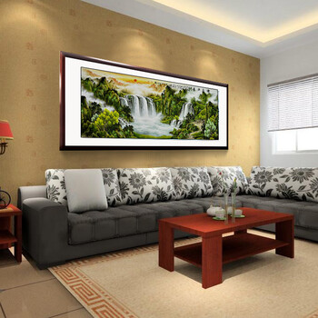 国画 办公室客厅装饰画字画山水画聚宝盆靠山风水挂画 大六尺卷轴 105cm*220cm/幅