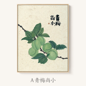 现代艺术卧室床头装饰画餐厅壁画挂画沙发背景瓜果李知弥 a款-青梅尚