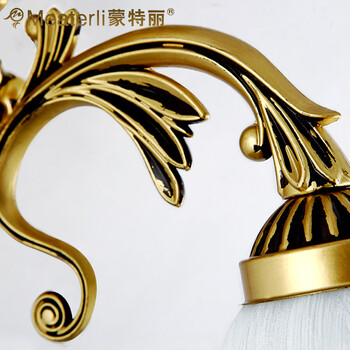 蒙特丽 客厅走廊过道床头壁灯 99350-B  欧式复古锌/铝合金灯具(B) 1头 配送led灯泡(E27黄光3W)