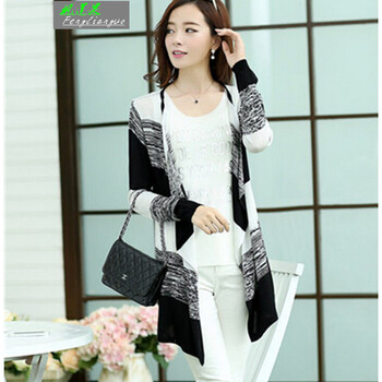 2014秋装新款女装<em>中长款毛衣开衫</em>薄款外套披