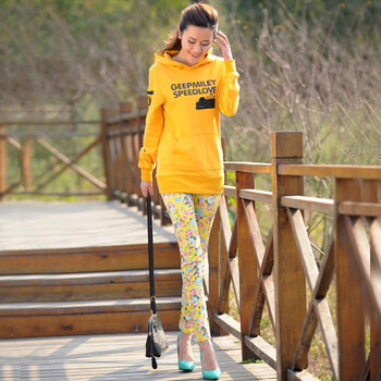 2014夏款韩国印花花裤子女式铅笔裤碎花时尚