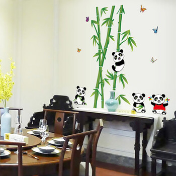 
                                        省心墙贴画墙贴纸卧室装饰贴画大学生宿舍寝室墙纸墙壁纸自粘海报纸熊猫竹子                