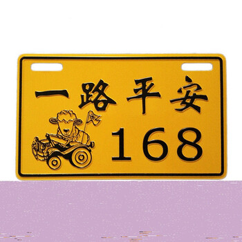 精诚125踏板摩托车改装车牌照电动助力车装饰车牌个性
