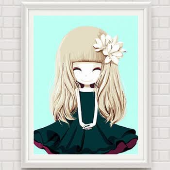 diy数字油画手绘卡通动漫女孩人物油彩填色装饰画二次元 初音未来 e