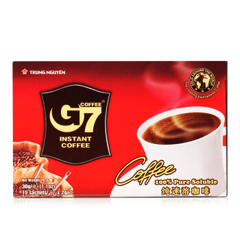 越南进口中原G7美式萃取速溶纯黑咖啡30g