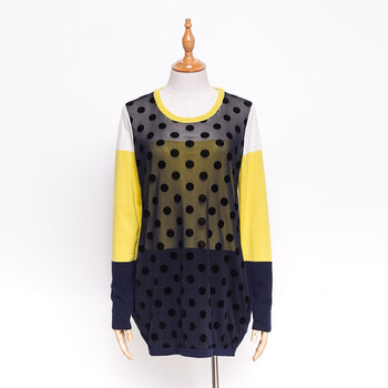 E-World\/衣-我的女装新品羊毛连衣裙 拼接蕾丝