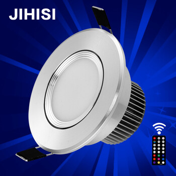 
                                        吉海仕（JIHISI） 智能led射灯3w 猫眼灯 智能灯 客厅彩灯筒灯LED开孔9公分 银色外壳 开孔9厘米--6W全彩智能调光调色-带遥控                