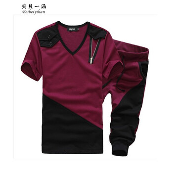 2014夏装新款男装休闲运动套装短袖T恤<em>上衣</em>小