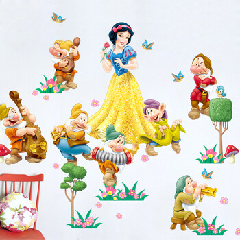 蓝瑞卡通可移除墙贴纸 女孩儿童房墙纸贴画幼儿园卧室装饰 白雪公主 白雪公主 超大