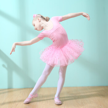 儿童舞蹈服夏季新款女童芭蕾舞裙女孩练功服装短袖幼儿中国舞蹈裙