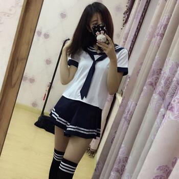 激情情趣内衣女制服v激情衣服视频sm骚丝袜【l码】件套三女仆+学生袜身裸裤套装学生情趣图片