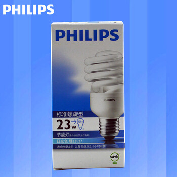 飞利浦PHILIPS  节能灯泡 螺旋型 三基色 E27大螺口 23w 日光色(白光)