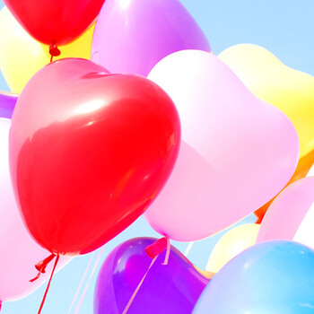 志动 加厚心形气球 婚庆开业庆典求婚 儿童生日派对 婚房布置婚礼气球 心形无字款混色100个