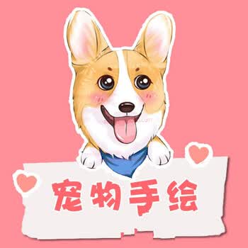 漫画q版头像人物动漫logo设计狗狗宠物画像代画照片手绘定制 带背景
