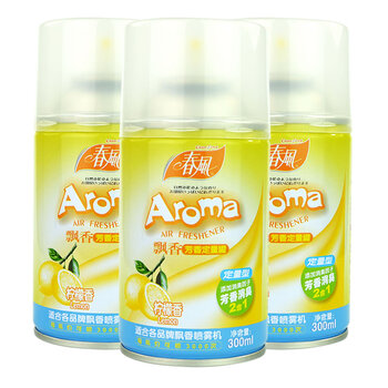 
                                        
                                                            春风 自动喷香机补充液 室内空气清新剂喷雾300ml*3瓶 酒店家用卫生间厕所除臭去异味芳香剂 3瓶（柠檬）                