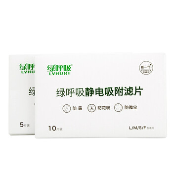 绿之源 绿呼吸口罩静电吸附滤片 防尘防霾防细微颗粒（10片装）