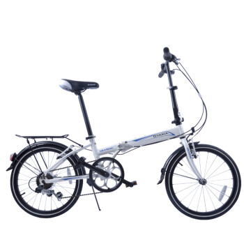 台湾欧亚马/OYAMA折叠自行车天际M300 20寸6速带后货架自行车 白色 20寸