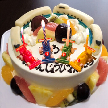 孩派 4支装卡通跑车 卡通小蜡烛 生日无烟套装装饰 跑车小蜡烛