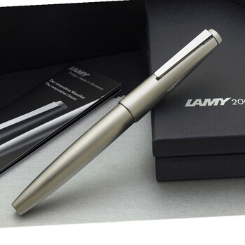 凌美LAMY 钢笔 2000新款02钛银色钢笔 F尖